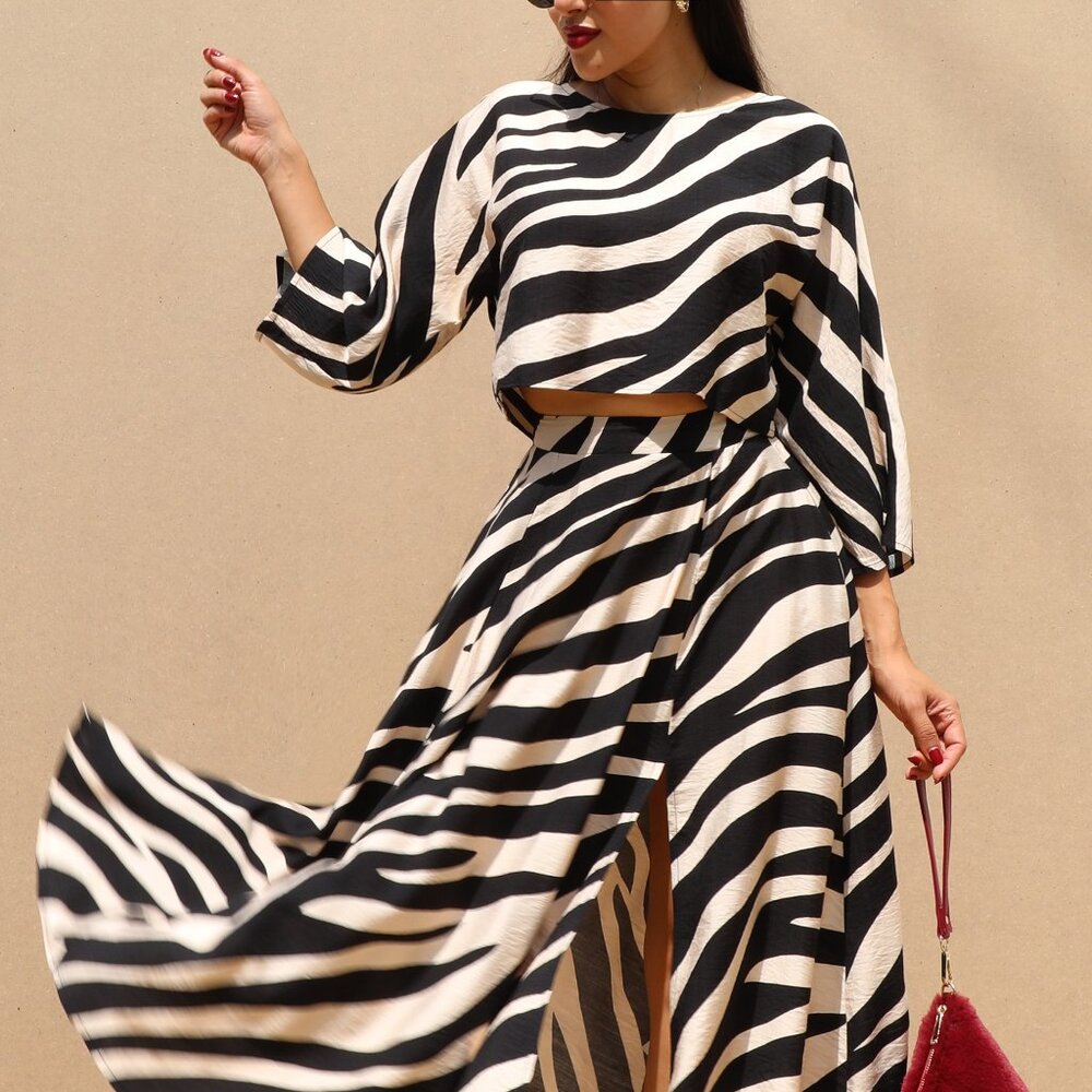Loose Fit Top And Skirt Set